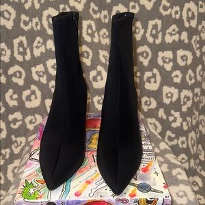 Jeffrey Campbell Siren 🚨 Heeled Booties in Black Neoprene 😍 New & Never Worn 😍😍